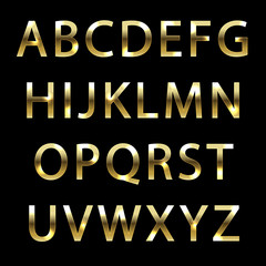 Metal gold font