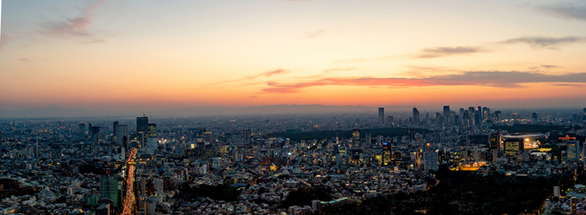Fototapeta na wymiar The most beautiful Viewpoint Tokyo at Night ,japan (panorama)
