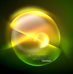 Vector glowing neon circles abstract background