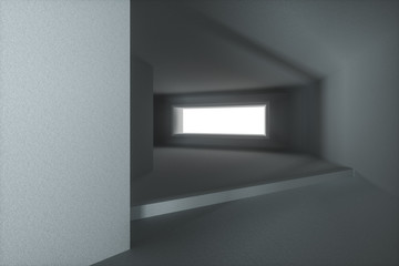 Fototapeta premium Empty rough room with light coming in from the window, 3d rendering.