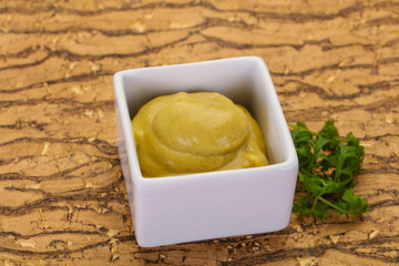 Mustard sauce in the bowl