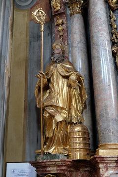 Saint Ambrose, altar of Saint John of God in Barmherzigenkirche church in Graz, Styria, Austria 