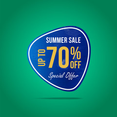 Summer sale 40% offer label sticker, sale discount price tag, label design for your discount campaign promotion in several occasion season sales