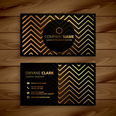 stylish black and golden zigzag shapes business card design