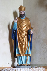 Fototapeta na wymiar Statue of Saint Martin in the church of Saint Martin in Sv. Martin pod Okicem, Croatia