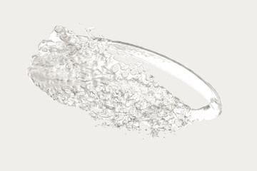 Obraz na płótnie Canvas Purity splashing milk with creative shapes, 3d rendering.