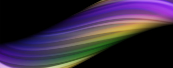 Obraz premium Fluid liquid color wave lines, glowing colorful light effect, abstract composition template. Geometric technology abstract pattern. Movement concept