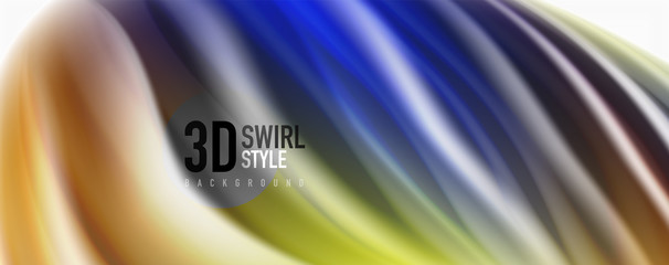 Glossy colorful liquid waves abstract background,, modern techno lines