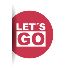 red vector banner lets go