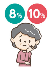 軽減税率に悩むシニア女性