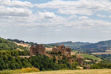 Fototapeta na wymiar View to the medieval castle in Berze (Berze-la- Ville), France