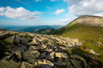 Sunny day in Gorgany Mountains (Ukrainian Carpathians)