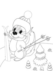 Белка на лыжах