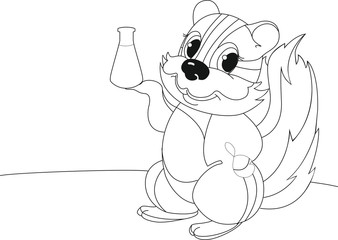 Белка с пробиркой