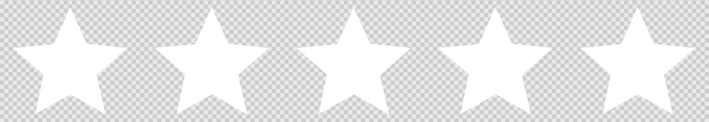 5 Stars White Light Isolated Transparent | Customer Rating | Websites Review