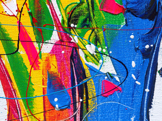 Fototapeta premium Oil paint colorful brush stroke splash drop sweet colors abstract background and texture. 