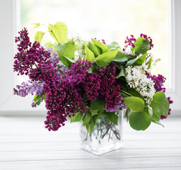 Bunch lilac in vase