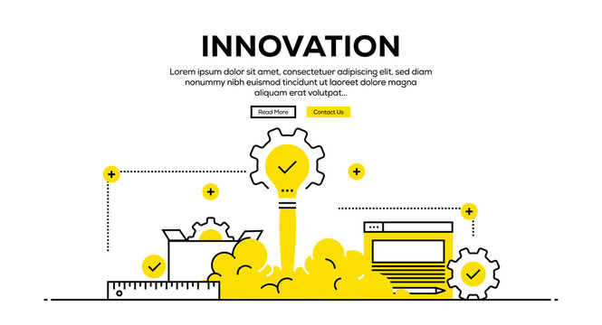 INNOVATION FLAT LINE WEB BANNER DESIGN