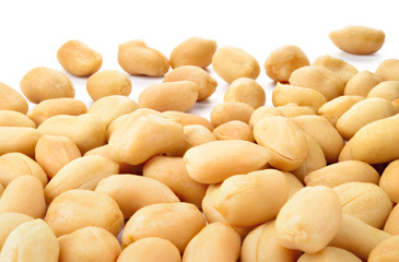 Peanut isolated. Peanuts on white. Peanuts background.