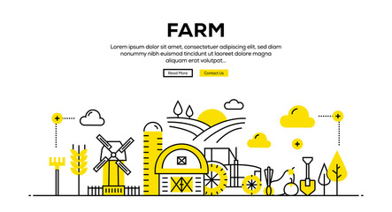 FARM FLAT LINE WEB BANNER DESIGN