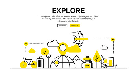 EXPLORE FLAT LINE WEB BANNER DESIGN