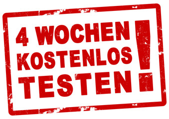 nlsb639 NewLongStampBanner nlsb - german banner (deutsch) - 4 Wochen kostenlos testen! - Stempel - einfach / rot / Druckvorlage - DIN A2, A3, A4 - new-version - xxl g7948