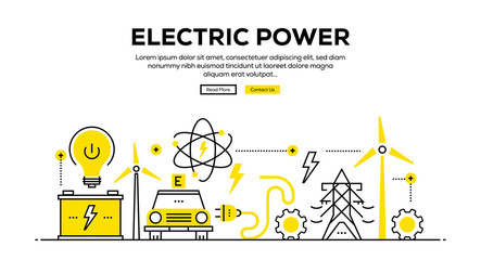ELECTRIC POWER FLAT LINE WEB BANNER DESIGN