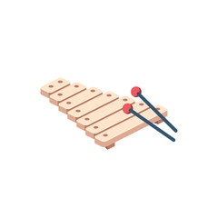 Xylophone Vector 3d isometric color icon new flat style. Creative illustration, idea for infographics.