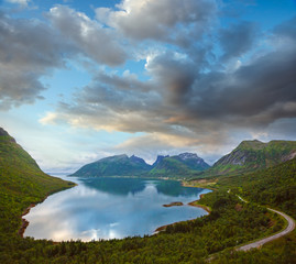 Obraz premium Summer Ersfjord view, Norway, Senja