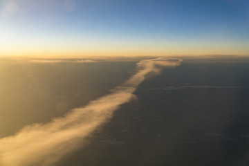 View from the plane at dawn