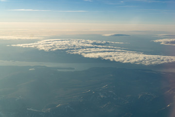 View of the northern lakes from the plane