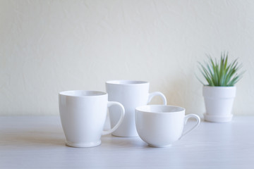 白いコーヒーカップ　シンプルな背景素材