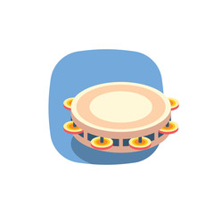 Tambourine instrument. Vector 3d isometric, color web icons set, new flat style. Creative illustration, idea for infographics.