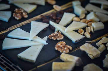 mix of cheese selection close up