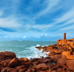 Ploumanach lighthouse, Brittany, France