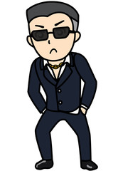 怖い見た目のちょいわるなスーツの男性