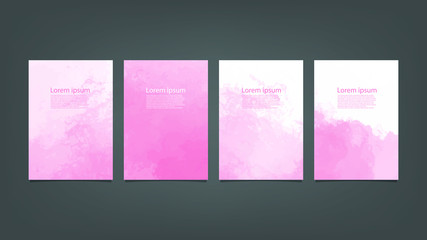 Pink watercolor Brochure template for you design,vector.