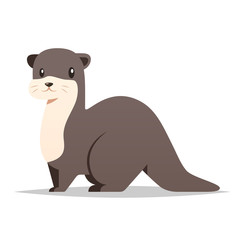 Cartoon otter vector isolated illustration