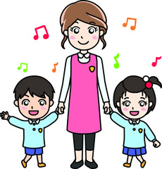 保母さんと男の子女の子