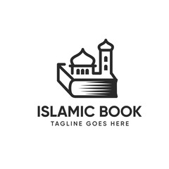 Muslim book learning logo template-vector