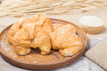 Freshly baked croissants.