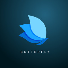 Creative Beautiful Butterfly Icon Logo Template-Vector