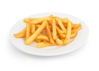 french fries on white