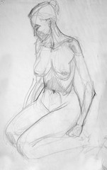human's figure, pencil drawing illustration, sketch