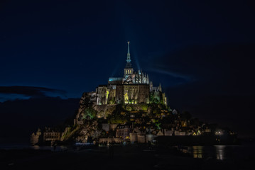 Night view of Mont Saint Michel. France