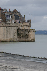 Fototapeta na wymiar Detail of tower of Mont Saint Michel . France