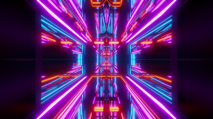 futuristic scifi tunnel background 3d render