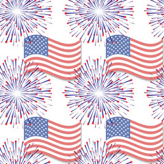 Abstract seamless background with USA flag pattern, part 5
