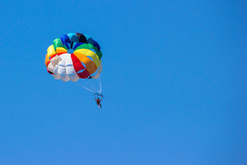 parasailing in the sky