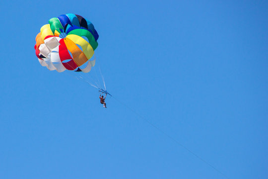 parasailing in the sky